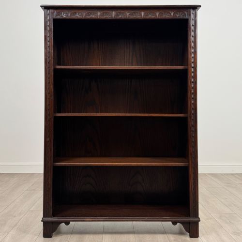 ANTIQUE 20TH CENTURY OPEN BOOKCASE IN OAK - ADDITIONAL PHOTO 1