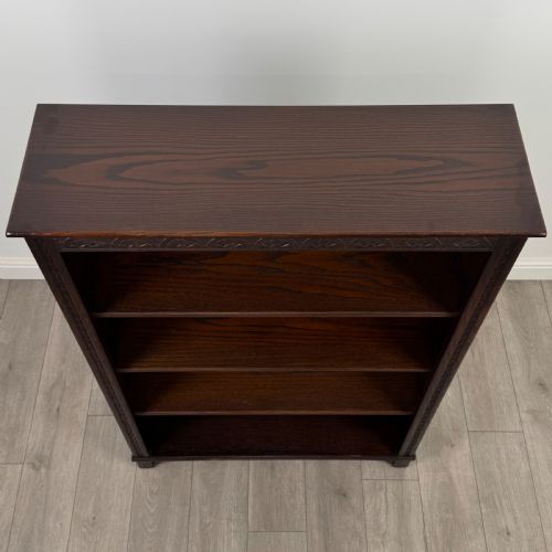 ANTIQUE 20TH CENTURY OPEN BOOKCASE IN OAK - ADDITIONAL PHOTO 9