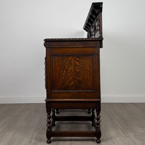ANTIQUE 19TH CENTURY JACOBEAN STYLE SIDEBOARD IN OAK - ADDITIONAL PHOTO 3