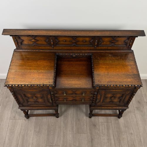 ANTIQUE 19TH CENTURY JACOBEAN STYLE SIDEBOARD IN OAK - ADDITIONAL PHOTO 9