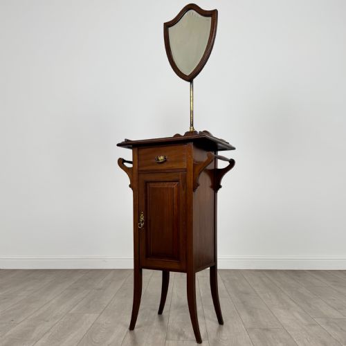ANTIQUE 20TH CENTURY SHAVING STAND IN MAHOGANY - ADDITIONAL PHOTO 2
