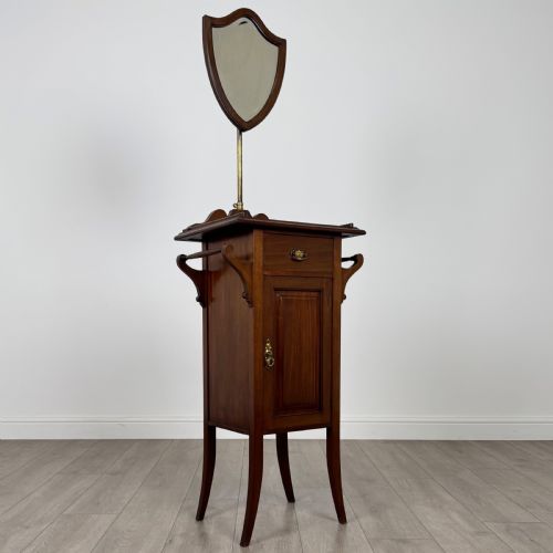 ANTIQUE 20TH CENTURY SHAVING STAND IN MAHOGANY - ADDITIONAL PHOTO 8