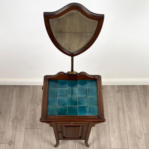 ANTIQUE 20TH CENTURY SHAVING STAND IN MAHOGANY - ADDITIONAL PHOTO 9