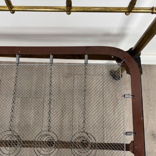ANTIQUE 19TH CENTURY FINE QUALITY BRASS DOUBLE BED - ADDITIONAL PHOTO 6