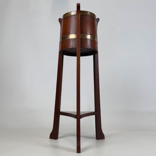 ANTIQUE 20TH CENTURY RA LISTERS PLANT STAND IN OAK - ADDITIONAL PHOTO 1