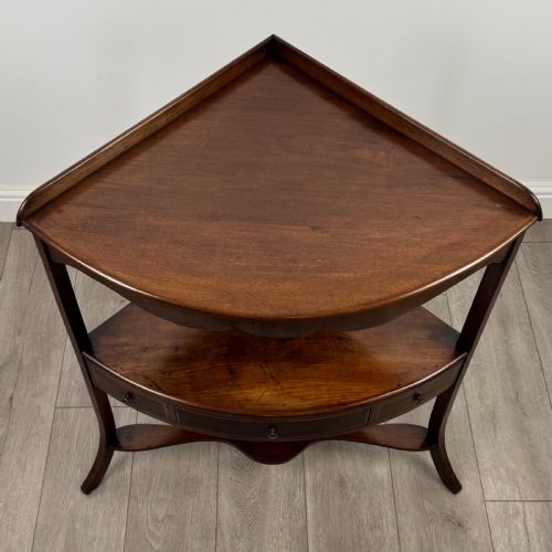ANTIQUE 18TH CENTURY FINE QUALITY CORNER STAND IN MAHOGANY - ADDITIONAL PHOTO 2
