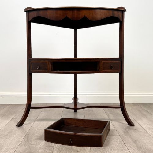ANTIQUE 18TH CENTURY FINE QUALITY CORNER STAND IN MAHOGANY - ADDITIONAL PHOTO 3