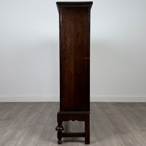 ANTIQUE 20TH CENTURY GOOD QUALITY OAK DISPLAY CABINET - ADDITIONAL PHOTO 4