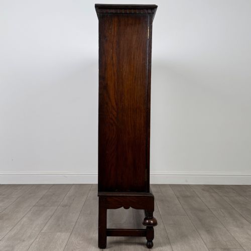 ANTIQUE 20TH CENTURY GOOD QUALITY OAK DISPLAY CABINET - ADDITIONAL PHOTO 8