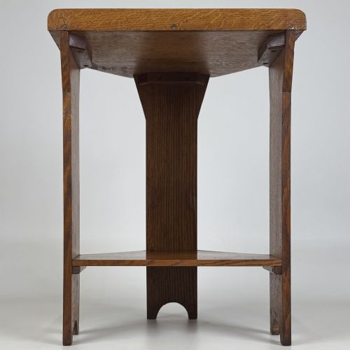 ANTIQUE 20TH CENTURY ART CRAFTS GOLDEN OAK SIDE TABLE - ADDITIONAL PHOTO 4