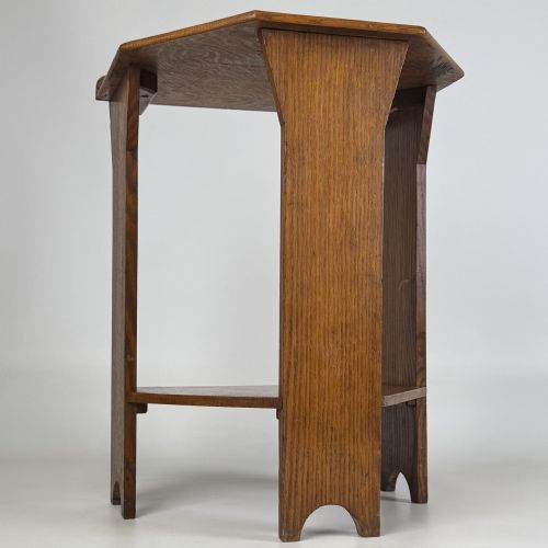 ANTIQUE 20TH CENTURY ART CRAFTS GOLDEN OAK SIDE TABLE - ADDITIONAL PHOTO 7