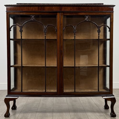 ANTIQUE 20TH CENTURY GOOD QUALITY DISPLAY CABINET IN MAHOGANY - ADDITIONAL PHOTO 1