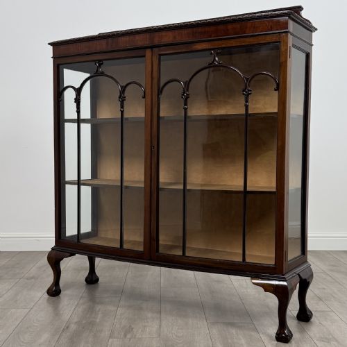 ANTIQUE 20TH CENTURY GOOD QUALITY DISPLAY CABINET IN MAHOGANY - ADDITIONAL PHOTO 3