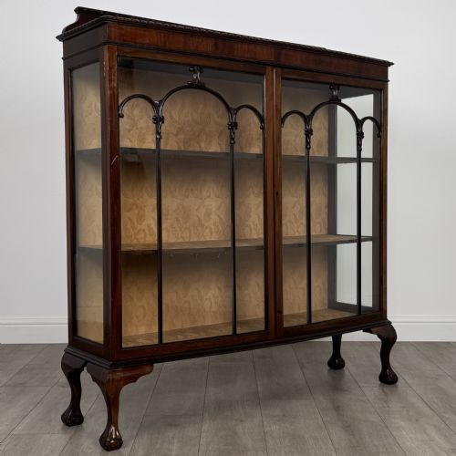 ANTIQUE 20TH CENTURY GOOD QUALITY DISPLAY CABINET IN MAHOGANY - ADDITIONAL PHOTO 9