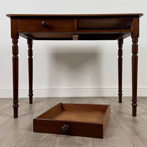 ANTIQUE 19TH CENTURY GOOD QUALITY WRITING TABLE IN MAHOGANY - ADDITIONAL PHOTO 9