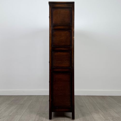 ANTIQUE 20TH CENTURY CARVED OAK DISPLAY CABINET - ADDITIONAL PHOTO 4