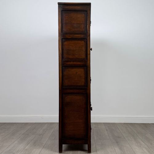 ANTIQUE 20TH CENTURY CARVED OAK DISPLAY CABINET - ADDITIONAL PHOTO 8