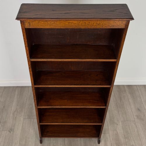 ANTIQUE 20TH CENTURY GOOD QUALITY OPEN BOOKCASE IN OAK - ADDITIONAL PHOTO 10