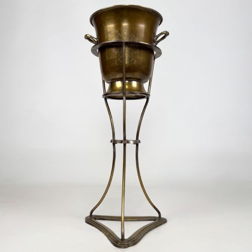 antique 19th century silver plated champagne bucket on stand - CATEGORY: ANTIQUE METAL - DATED VICTORIAN