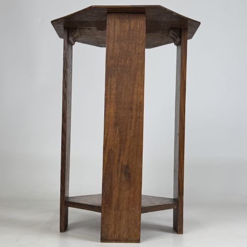 ANTIQUE 20TH CENTURY ART CRAFTS SIDE TABLE IN GOLDEN OAK - ADDITIONAL PHOTO 3
