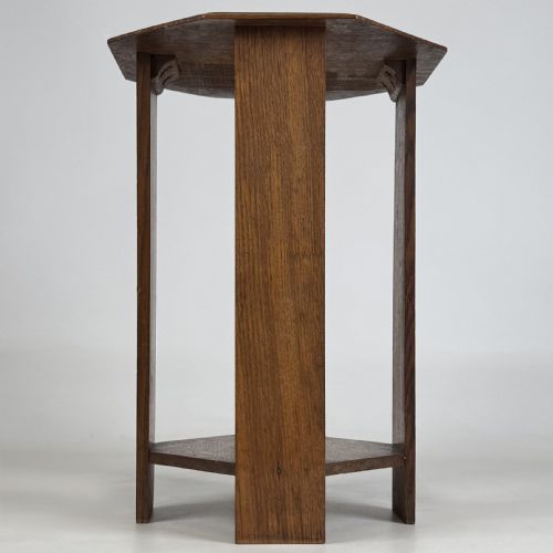 ANTIQUE 20TH CENTURY ART CRAFTS SIDE TABLE IN GOLDEN OAK - ADDITIONAL PHOTO 7