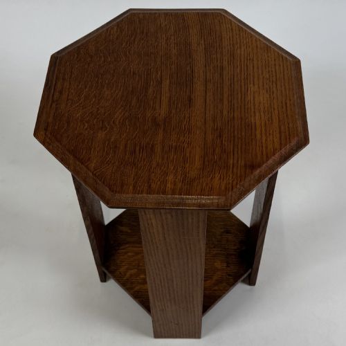 ANTIQUE 20TH CENTURY ART CRAFTS SIDE TABLE IN GOLDEN OAK - ADDITIONAL PHOTO 8