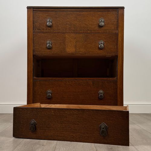 ANTIQUE 20TH CENTURY CHEST OF DRAWERS IN OAK - ADDITIONAL PHOTO 9