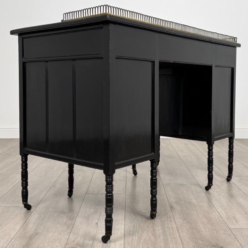 ANTIQUE 19TH CENTURY EBONISED DESK BY WILKINSON SON - ADDITIONAL PHOTO 3