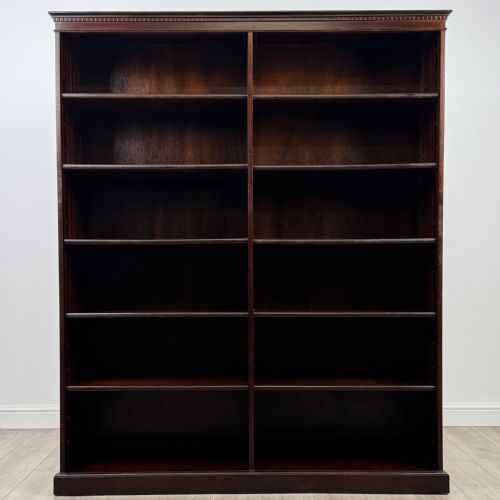 ANTIQUE 20TH CENTURY LARGE OPEN BOOKCASE IN MAHOGANY - ADDITIONAL PHOTO 1