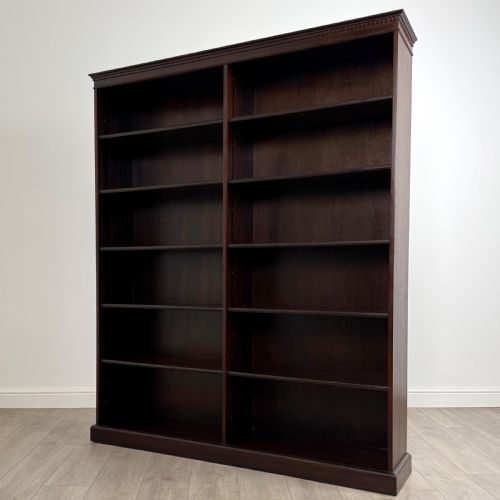 ANTIQUE 20TH CENTURY LARGE OPEN BOOKCASE IN MAHOGANY - ADDITIONAL PHOTO 2