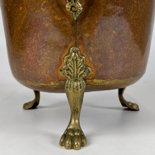 ANTIQUE 19TH CENTURY BRASS COPPER COAL SCUTTLE - ADDITIONAL PHOTO 9