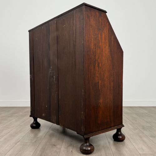 ANTIQUE 20TH CENTURY FINE QUALITY JACOBEAN BUREAU IN OAK - ADDITIONAL PHOTO 6