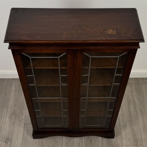 ANTIQUE 20TH CENTURY GOOD QUALITY DISPLAY CABINET IN OAK - ADDITIONAL PHOTO 11