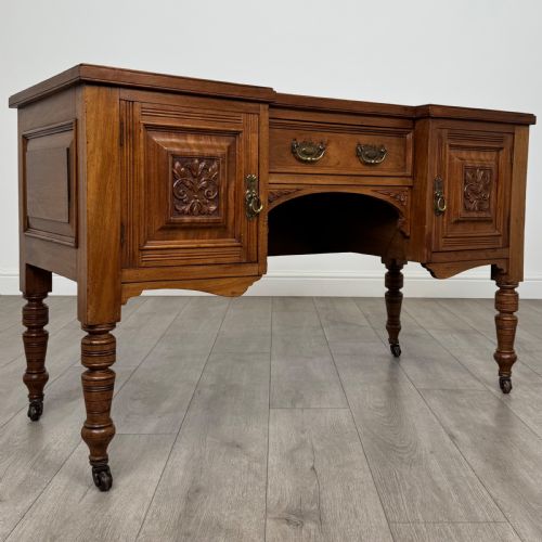 ANTIQUE 20TH CENTURY GOOD QUALITY DESK IN WALNUT - ADDITIONAL PHOTO 8