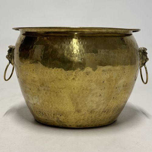 ANTIQUE 19TH CENTURY DECORATIVE BRASS PLANTER - ADDITIONAL PHOTO 2
