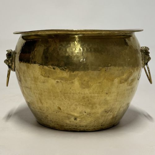 ANTIQUE 19TH CENTURY DECORATIVE BRASS PLANTER - ADDITIONAL PHOTO 4