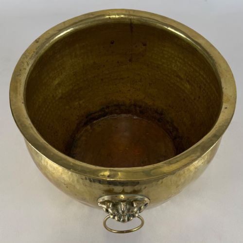 ANTIQUE 19TH CENTURY DECORATIVE BRASS PLANTER - ADDITIONAL PHOTO 5