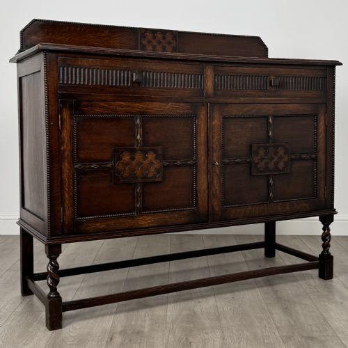 ANTIQUE 20TH CENTURY BARLEY TWIST SIDEBOARD IN OAK - ADDITIONAL PHOTO 8