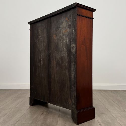 ANTIQUE 19TH CENTURY INLAID OPEN BOOKCASE IN MAHOGANY - ADDITIONAL PHOTO 6