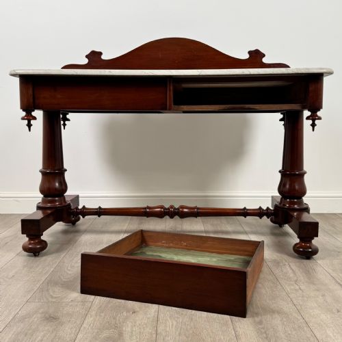 ANTIQUE 19TH CENTURY FINE QUALITY MARBLE TOP WASHSTAND - ADDITIONAL PHOTO 9