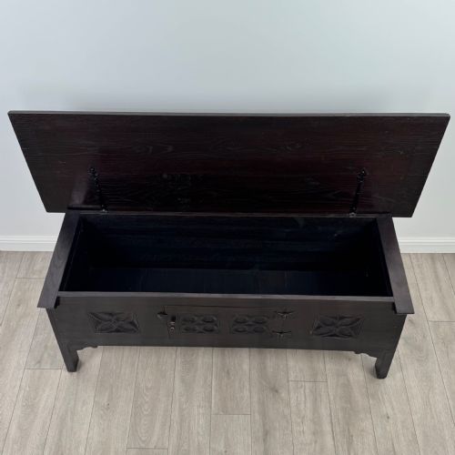 ANTIQUE 20TH CENTURY UNIQUE CHEST WITH CUPBOARD DOOR IN OAK - ADDITIONAL PHOTO 10