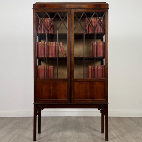 antique 20th century glazed mahogany display cabinet - CATEGORY: ANTIQUE CABINETS - DATED EDWARDIAN