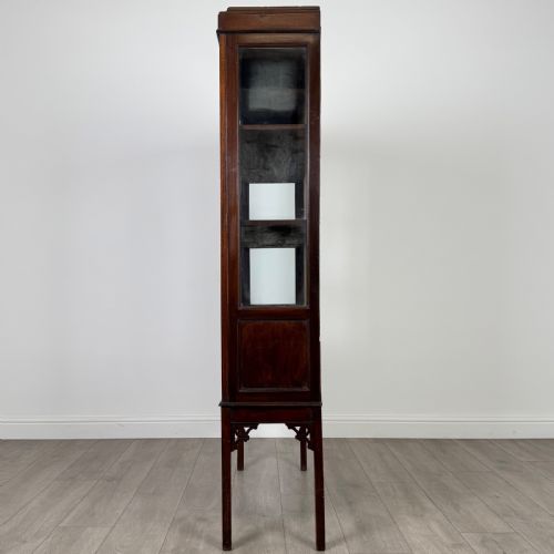 ANTIQUE 20TH CENTURY GLAZED MAHOGANY DISPLAY CABINET - ADDITIONAL PHOTO 4