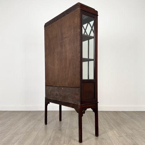 ANTIQUE 20TH CENTURY GLAZED MAHOGANY DISPLAY CABINET - ADDITIONAL PHOTO 7