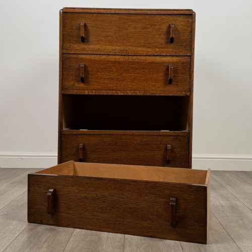 ANTIQUE 20TH CENTURY CHEST OF DRAWERS IN OAK - ADDITIONAL PHOTO 9