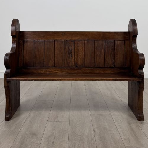 ANTIQUE 19TH CENTURY SMALL OAK BENCH OF GOOD QUALITY - ADDITIONAL PHOTO 1