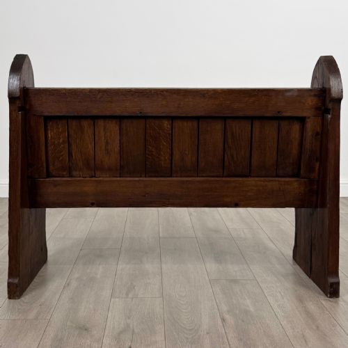 ANTIQUE 19TH CENTURY SMALL OAK BENCH OF GOOD QUALITY - ADDITIONAL PHOTO 4