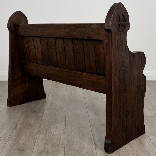 ANTIQUE 19TH CENTURY SMALL OAK BENCH OF GOOD QUALITY - ADDITIONAL PHOTO 5