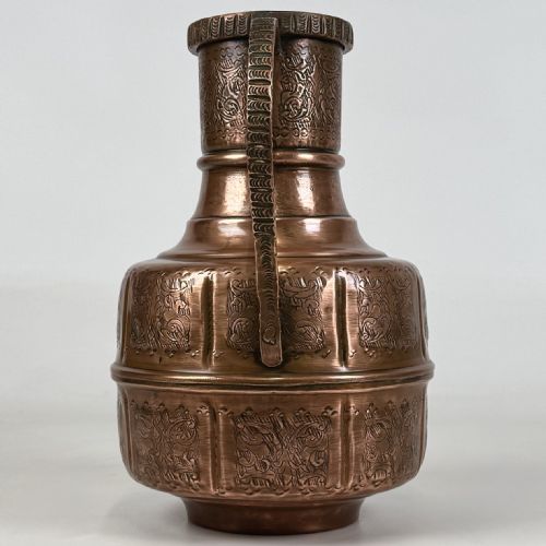 ANTIQUE 19TH CENTURY DECORATIVE COPPER JUG - ADDITIONAL PHOTO 1