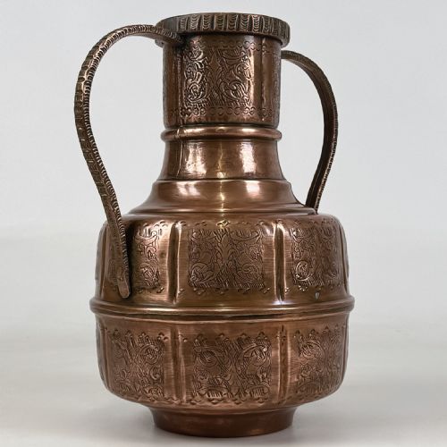 ANTIQUE 19TH CENTURY DECORATIVE COPPER JUG - ADDITIONAL PHOTO 2